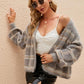 Open Front Plaid Long Sleeve Cardigan