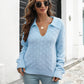 Johnny Collar Dropped Shoulder Sweater