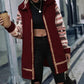 Geometric Zip-Up Collared Sherpa Jacket