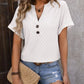 Eyelet Notched Short Sleeve T-Shirt