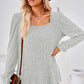 Ribbed Square Neck Long Sleeve T-Shirt