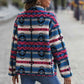 Geometric Button Down Dropped Shoulder Jacket