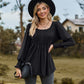 Full Size Puff Sleeve Pleated Blouse