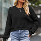 Round Neck Drop Shoulder Long Sleeve Sweater