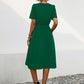 Tied Notched Short Sleeve Dress