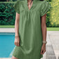 Frill Notched Flounce Sleeve Mini Dress