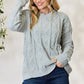 BiBi Cable Knit Round Neck Dust Sage Green Sweater - Brand BiBi