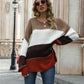Color Block Round Neck Sweater