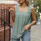Full Size Eyelet Square Neck Tank