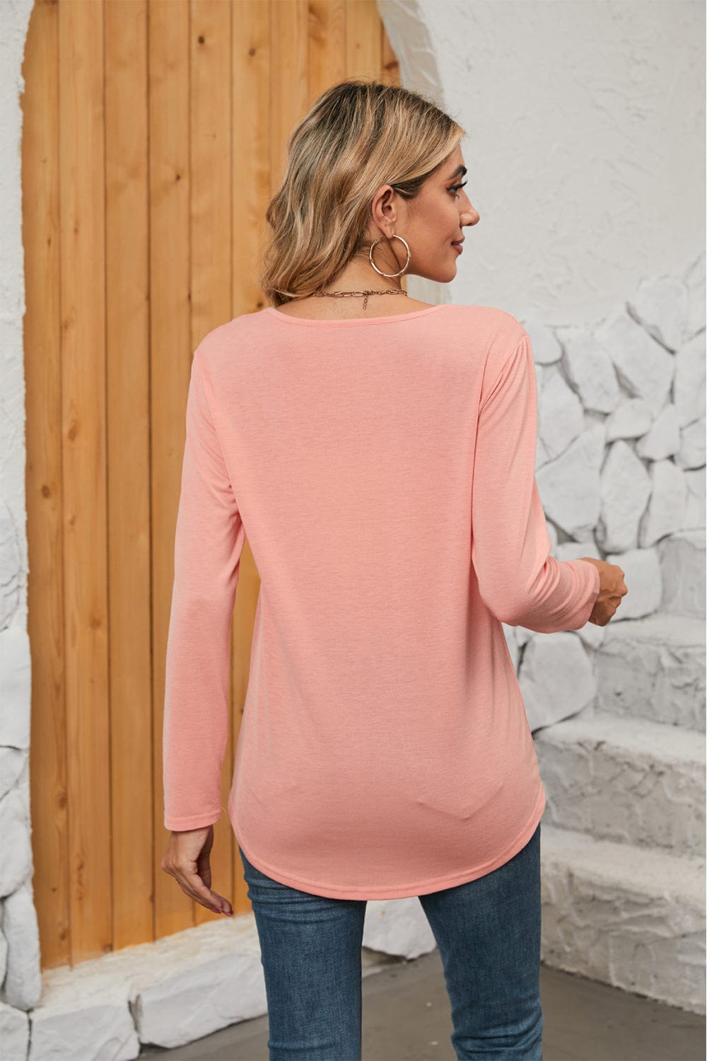 Full Size Square Neck Long Sleeve T-Shirt