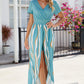 Smocked High-Low Printed Surplice Dress