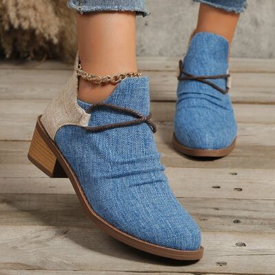 Savannah Contrast Canvas Low Heel Boots