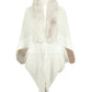 One Size Striped Fringe Detail Long Sleeve Poncho