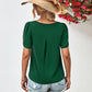 Women's Full Size Cutout Round Neck Petal Sleeve Blouse