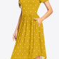 Printed Round Neck Short Sleeve Dress with Pockets
