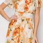 HYFVE Floral Tie Back Short Sleeve Slit Maxi Dress