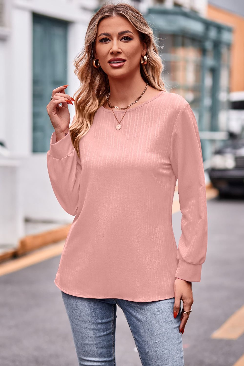 Full Size Round Neck Long Sleeve Tee