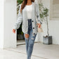 SkyMarie Waffle-Knit Dropped Shoulder Cardigan