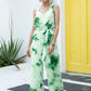 Tie-Dye Tie Waist Sleeveless Jumpsuit