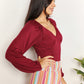 Culture Code Wine Full Size V-Neck Bodysuit