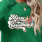 Christmas THEMED Letter Graphic Round Neck Sweatshirt