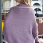 One Size Dolman Sleeve Open Front Ribbed Trim Longline Cardigan