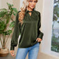 Cutout Mock Neck Long Sleeve Top