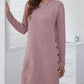 Women's Candida Decorative Button Round Neck Dress