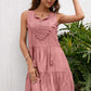Women's Tassel Tie Lace Trim Sleeveless Dress