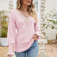 Pretty Purples Eyelet V-Neck Smocked Flounce Sleeve Blouse