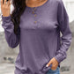 Quarter Button Dropped Shoulder Blouse