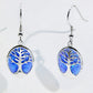 Opal Blue Platinum-Plated Drop Earrings | Tree of Life
