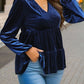 Women's Zelda V-Neck Balloon Sleeve Peplum Blouse