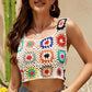 Geometric Square Neck Wide Strap Sweater Vest