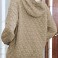 Quilted Long Sleeve Hoodie with Pocket
