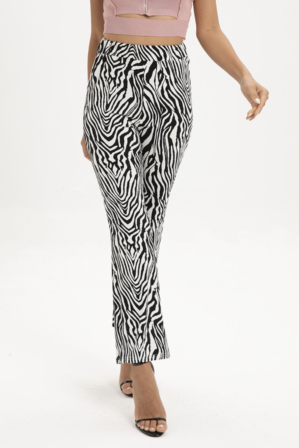 Women's Zebra Print Straight Leg Pants