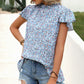 Ditsy Floral Mock Neck Short Sleeve T-Shirt