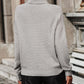 Turtle Neck Tassel Front Long Sleeve Pullover Sweater