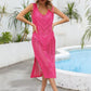 Openwork Slit V-Neck Sleeveless Cover Up
