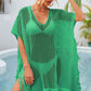 SO SUMMER One Size Fringe Trim Openwork Cover Up