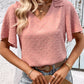 Swiss Dot Shoulder Detail V-Neck Blouse