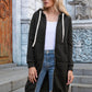 Full Size Zip-Up Longline Hoodie with Pockets