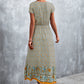 Full Size V-Neck Short Sleeve Printed Maxi Dress