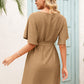 SO YOU Tie Waist Flutter Sleeve Mini Dress