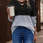 Full Size Two-Tone Crisscross Detail Sweatshirt