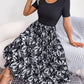 Aaliyah Isla Printed Round Neck Pleated Dress