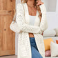 FULL SIZE Open Front Dropped Shoulder Cardigan with Pockets