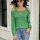 Cold Shoulder Cutout Square Neck Blouse