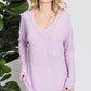 Reborn J Waffle Knit V-Neck Long Sleeve T-Shirt