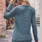 V-Neck Long Sleeve Ribbed Top